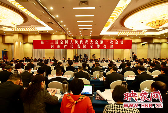 十三屆全國人大一次會議河南代表團(tuán)全體會議