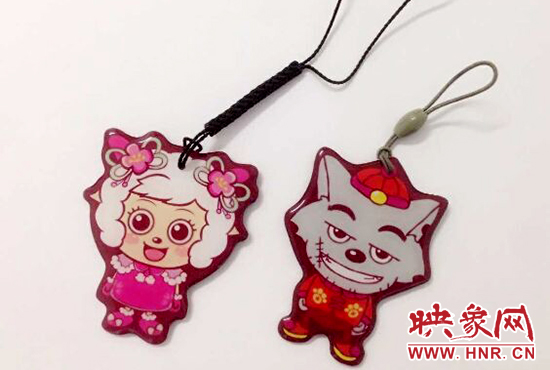 兒童節(jié)紀(jì)念卡以灰太狼和美羊羊?yàn)橹黝}人物。