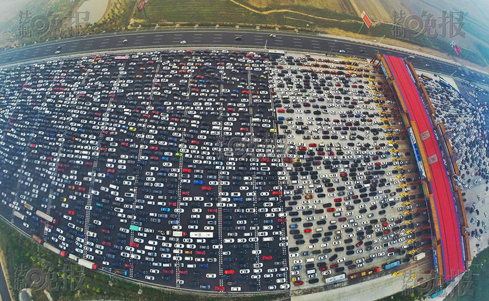 車流航拍。