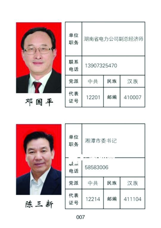 湘潭市人大常委會(huì)官網(wǎng)公開的湖南省委書記徐守盛和湘潭市委書記陳三新的信息。兩人均為湘潭選出的湖南省人大代表，陳三新同時(shí)是湘潭市人大代表。</p><p>