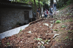 27日，天心區(qū)青山祠福王墓附近，小山坡被人開墾成梯田種菜?！　D/實(shí)習(xí)生蔣麗梅