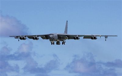 美軍B-52戰(zhàn)略轟炸機(jī)。其為韓三大核保護(hù)傘之一。