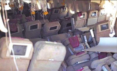 7日，美國舊金山，失事客機內(nèi)景曝光。圖/CFP