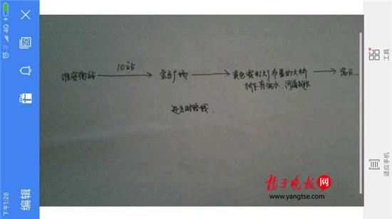 警方根據(jù)這兩張手繪地圖，動用300余人次警力終于將林芳找到。（圖由淮安警方提供）