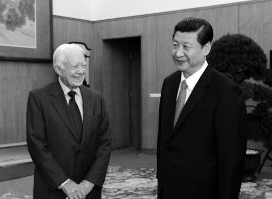 2012年12月13日，中共中央總書記習(xí)近平在中南海會見美國前總統(tǒng)卡特