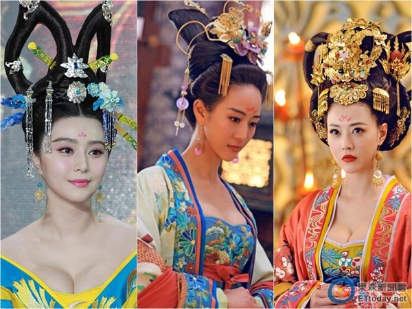范冰冰、張鈞甯、周海媚，在《武媚娘》中爆乳演出