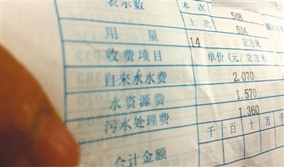 北京市某居民的水費(fèi)單顯示，費(fèi)用中有水資源費(fèi)和污水處理費(fèi)兩項(xiàng)附加收費(fèi)。