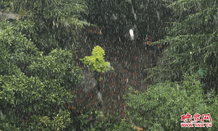 17時32分,鄭州強(qiáng)降雨,紫荊山附近的市民真切地感受到了什么叫大雨傾盆。
