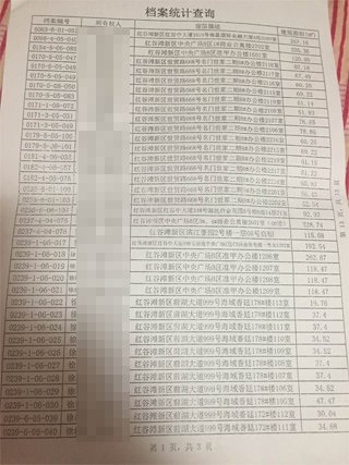 南昌中級人民法院一法官證實(shí)，他從南昌市房管局調(diào)出徐林保及其家人名下的部分房產(chǎn)信息表。