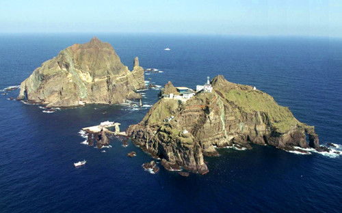 資料圖：日韓爭議島嶼，韓國稱“獨島”，日本稱“竹島”。
