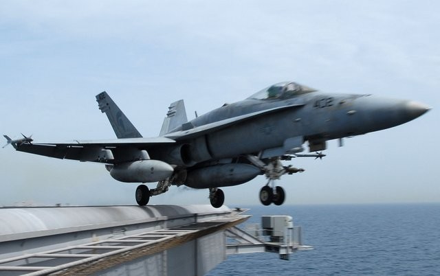 資料圖：美軍F-18艦載機。