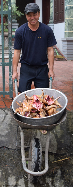 越南貓肉餐廳：將貓淹死、剝皮、切成小塊，再油炸